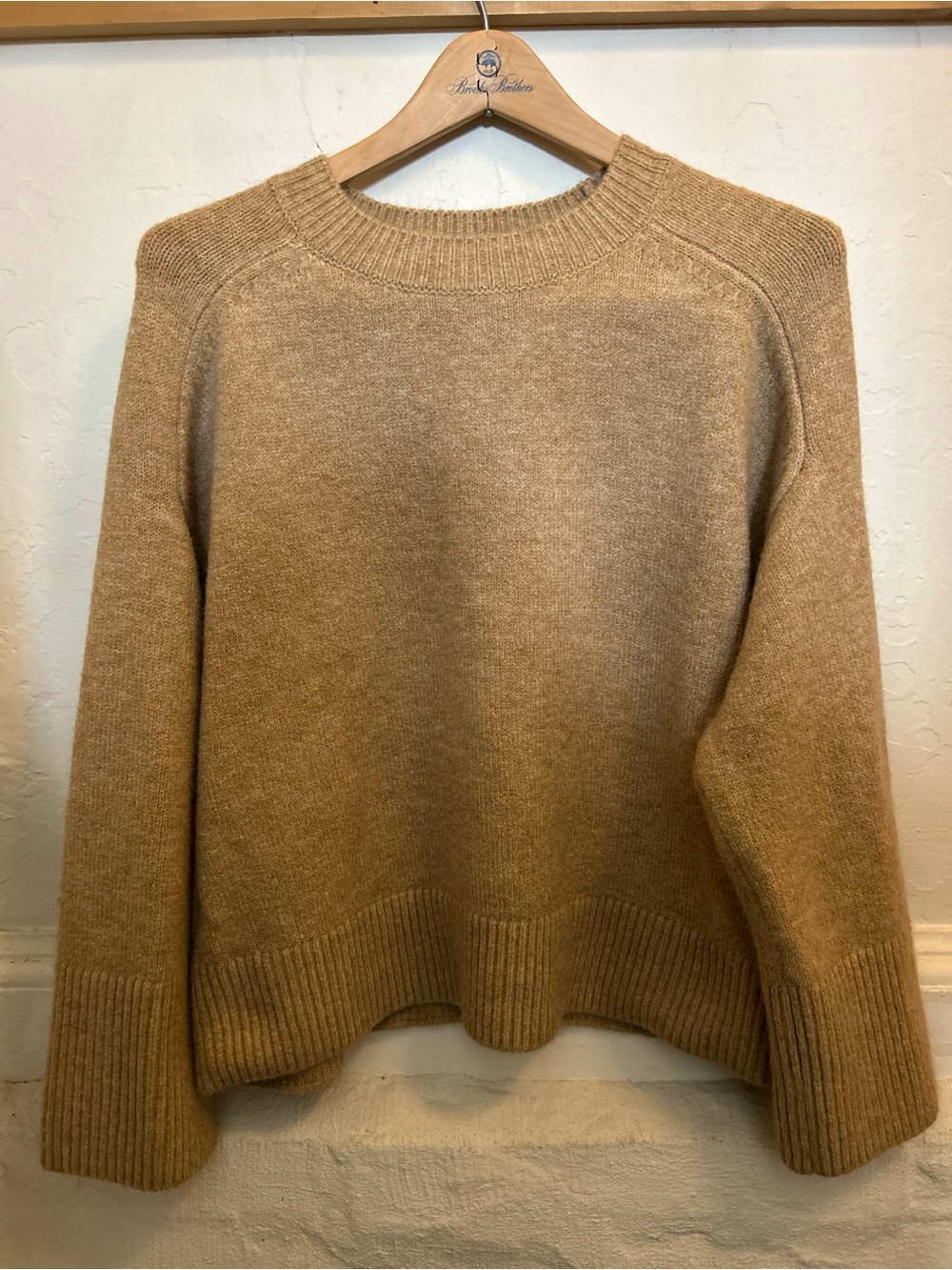 Classic Crewneck Wool Sweater in Camel